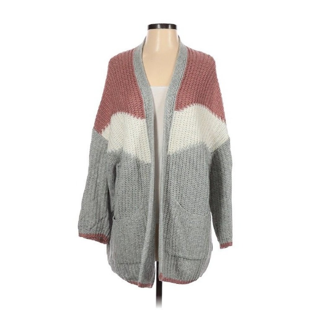 Fantastic Fawn Slouchy Oversized Cozy Soft Rib Knit Dolman Boho Cardigan S